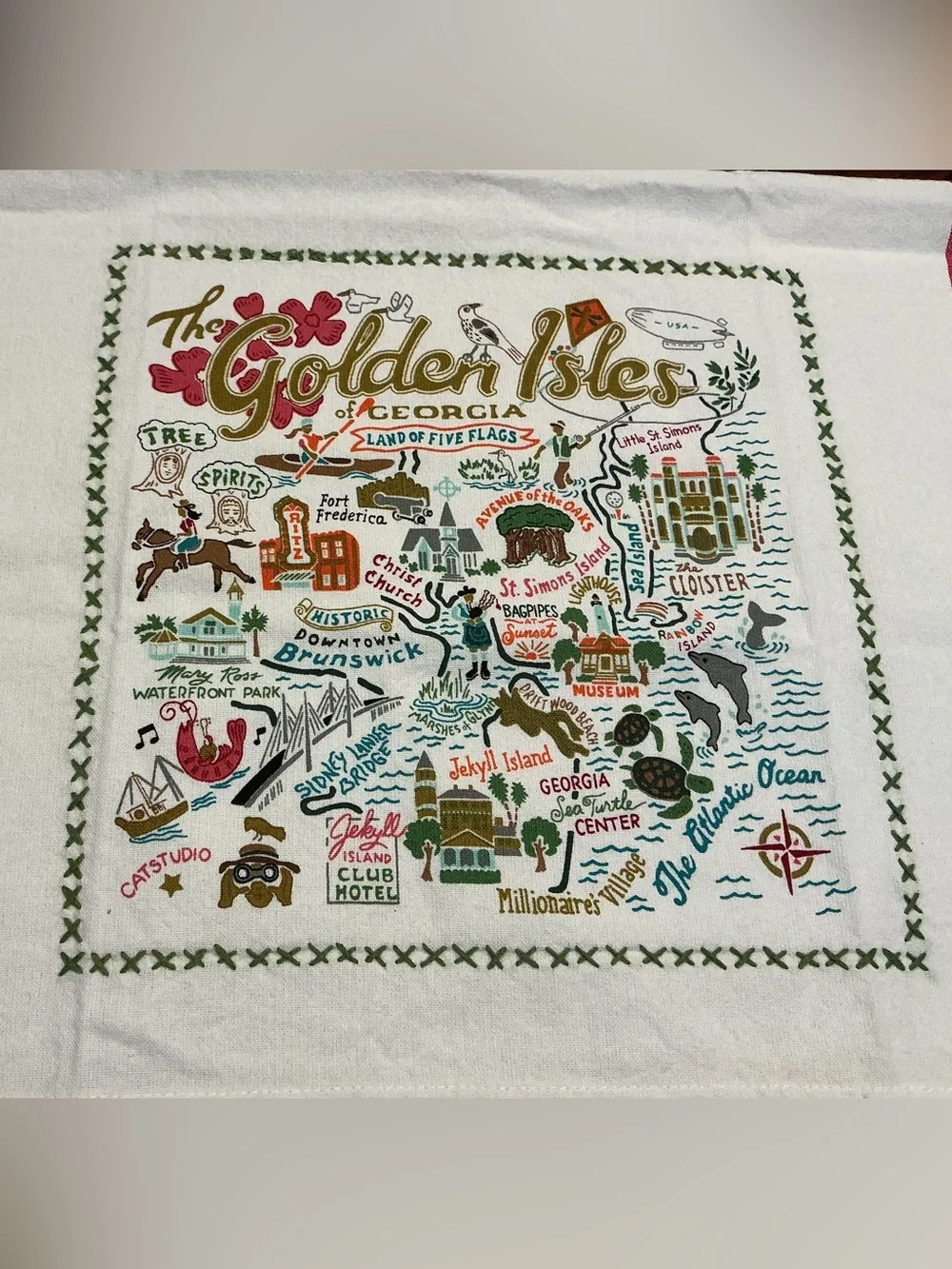 Georgia Golden Isles  Cotton Dish Tea Towel by Catstudio